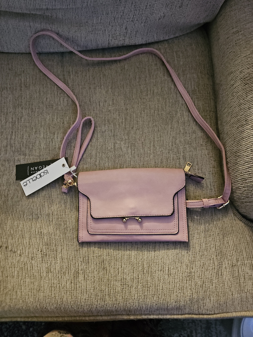 Isabelle Pink Pleather Crossbody Bag - Compact Women’s Shoulder Bag